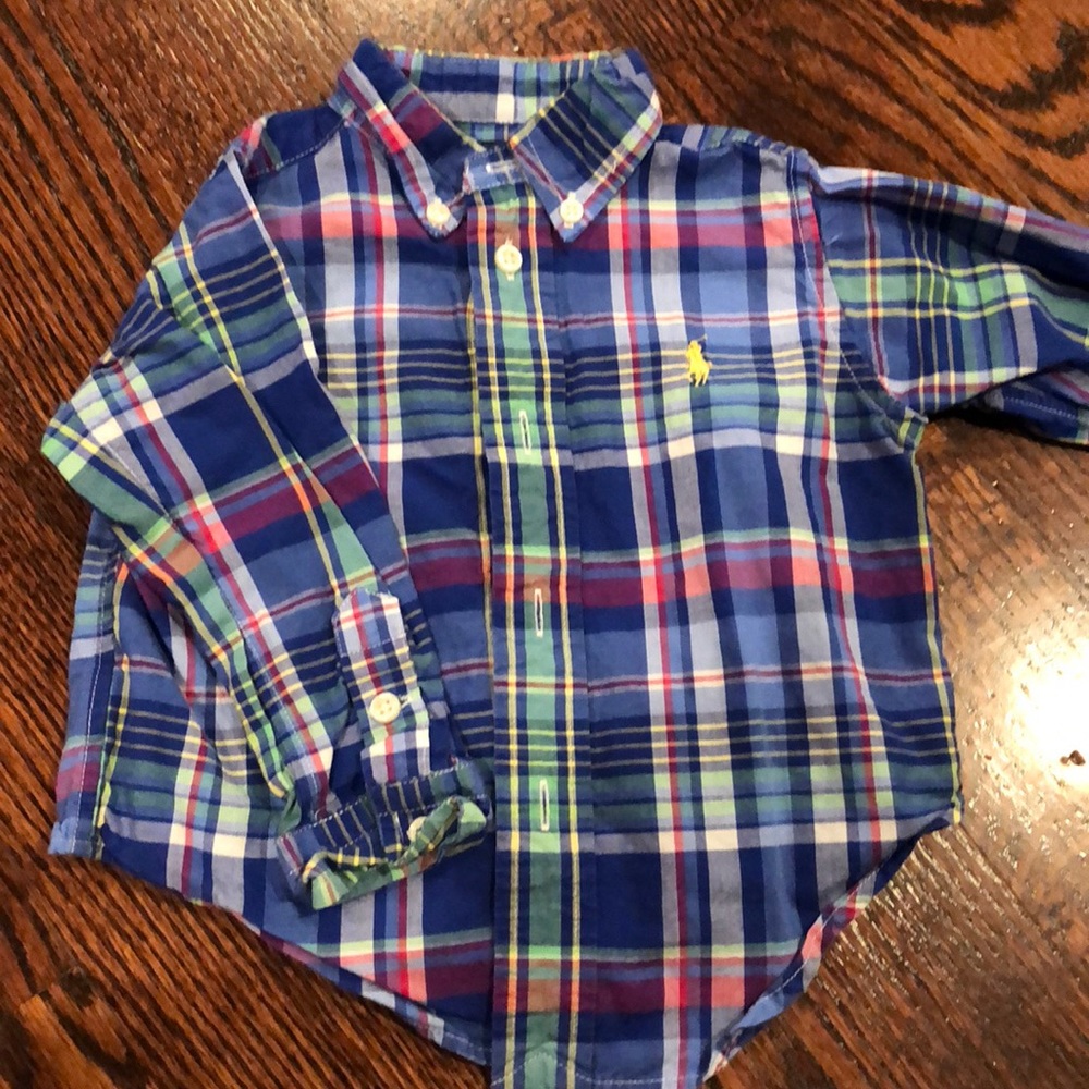 Infant Ralph Lauren button down shirt.